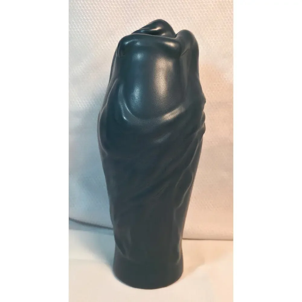 Van Briggle Art Pottery Figural Vase Draped Woman Blue Matte Colorado Springs